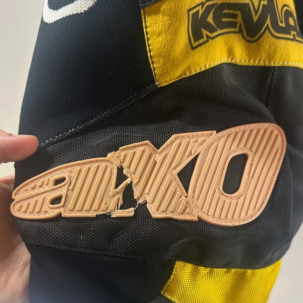 Kids Youth Black and Yellow Kevlar Pants AXO Racing 9Nine9 Motorcross - Picture 4 of 15